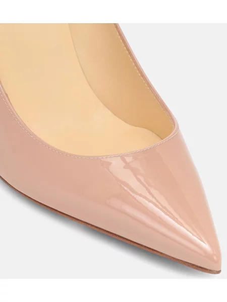 Pantofi cu toc Christian Louboutin din piele de lac bej