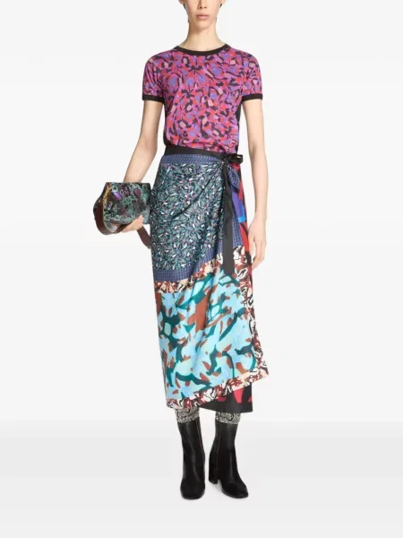Geantă plic Dries Van Noten de catifea albastru