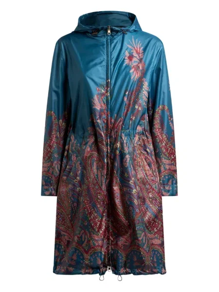 Płaszcz Etro z nadrukiem z wzorem paisley niebieski