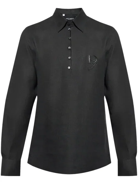 Cămașă Dolce & Gabbana cu broderie de in negru