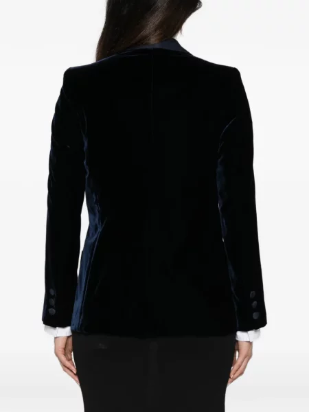 Geacă Emporio Armani de catifea albastru