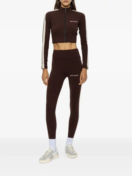 Leggings Palm Angels cu dungi cu imagine maro