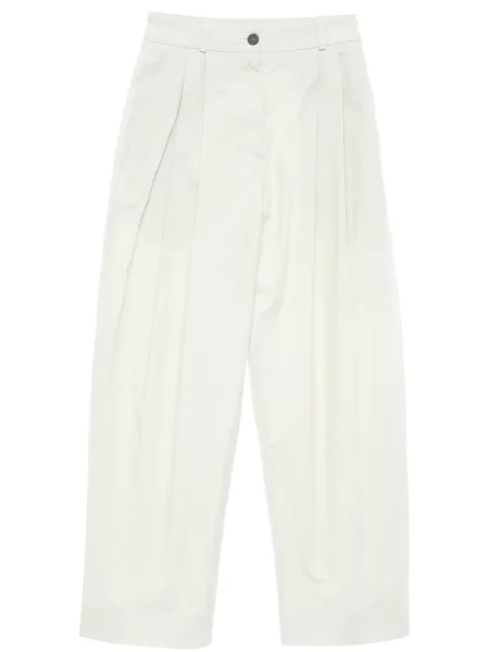 Pantaloni Studio Nicholson plisate alb