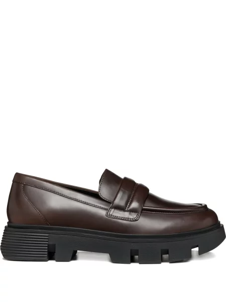 Pantofi loafer Geox cu platformă cu bretele maro