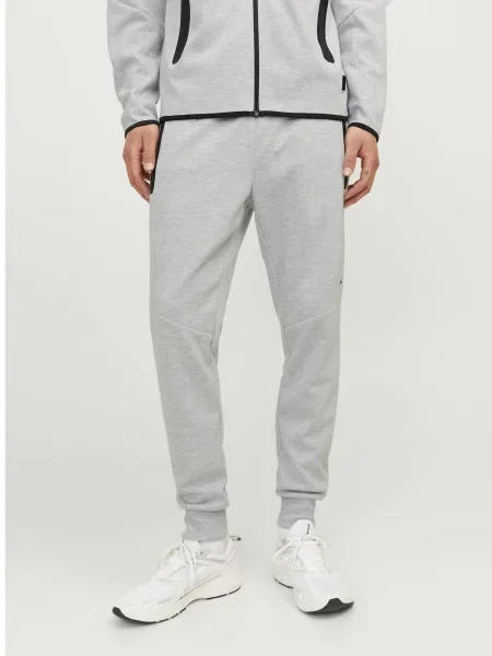 JACK & JONES Hlače pegasto siva črna