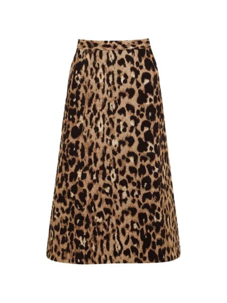 Fustă midi Temperley London cu imagine cu model leopard maro