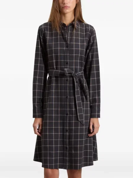 Rochie midi Woolrich în carouri de flanelă gri