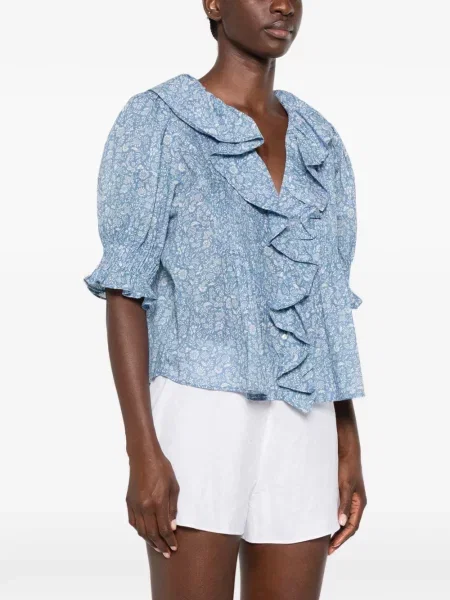 Bluză Dôen cu model floral cu imagine albastru