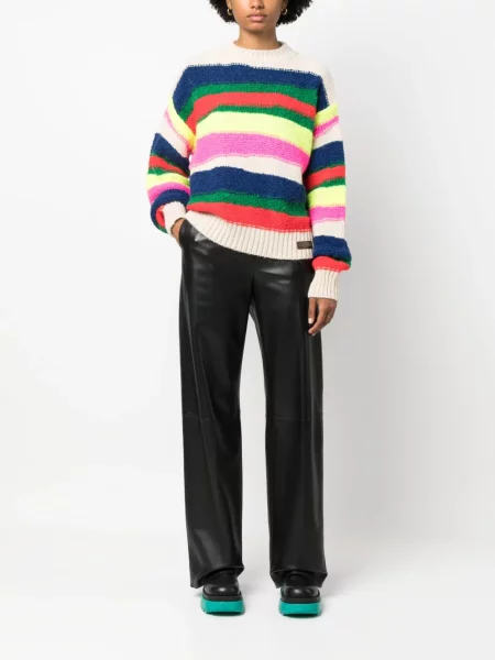 Dryžuotas megztinis Dsquared2 chunky mėlyna