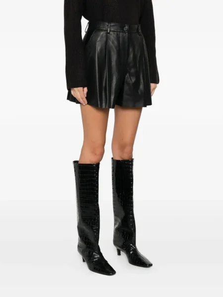 Skórzane szorty Parosh skórzane czarne