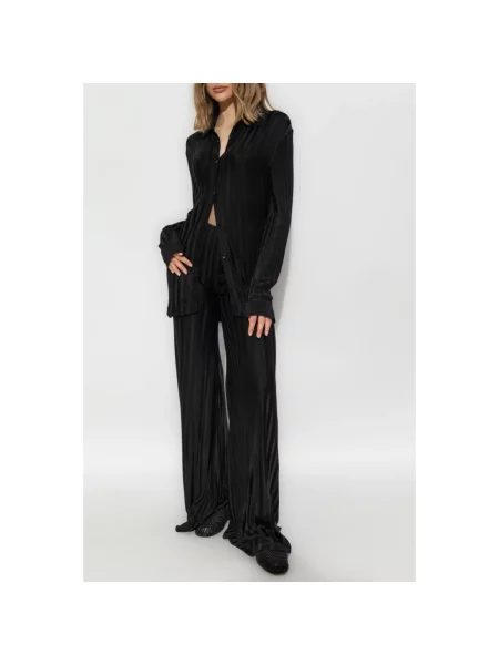 Spodnie Tom Ford w paski z paskiem czarne
