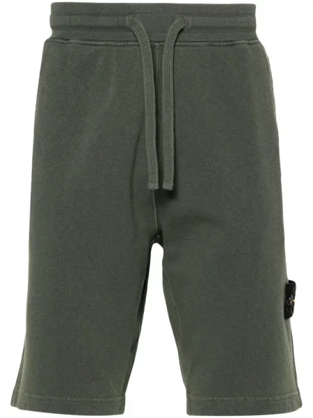 Pantaloni Stone Island cu strasuri verde