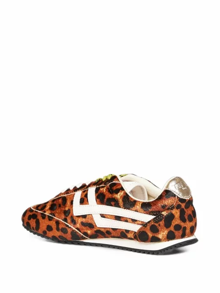 Sneakerși Pro-keds din piele cu imagine cu model leopard maro