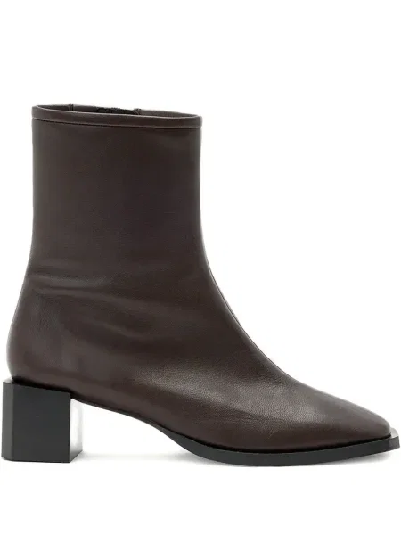 Cizme scurte Allsaints din piele maro