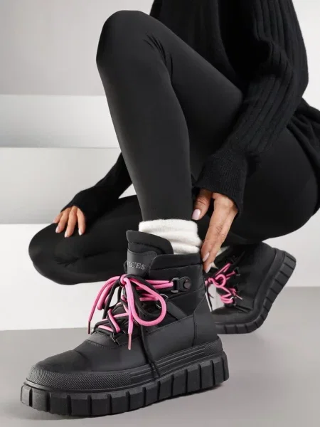 Ghete de zăpadă Vices pe Platformă cu Relief Anorrise negre