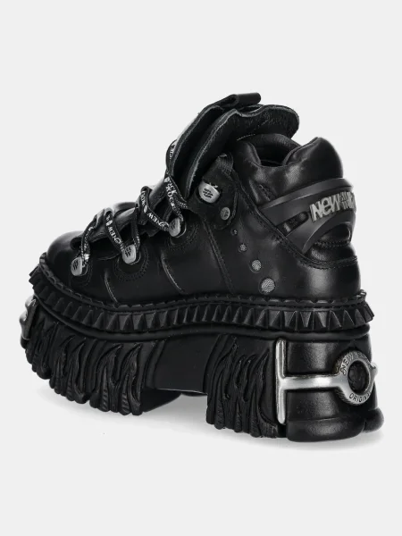 New Rock sneakers din piele negru