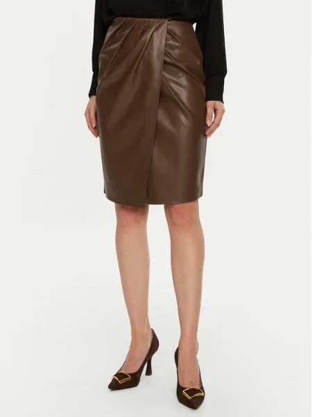 Fracomina Fustă din imitație de piele maro
