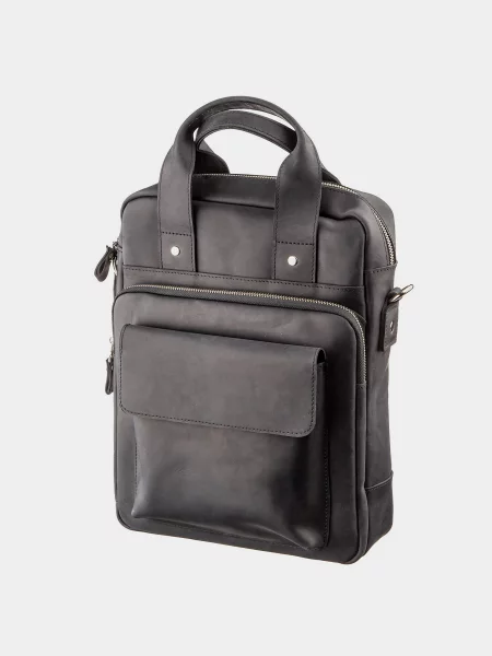 Кожаная сумка через плечо Shvigel черная