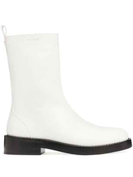 Botine Courreges din piele alb