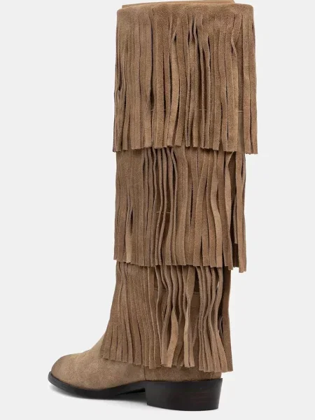 Kozačky Steve Madden Spur na plochém béžová