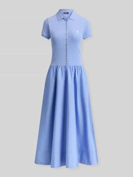 Sukienka casualowa z mieszanki bawełny z kołnierzykiem polo Polo Ralph Lauren