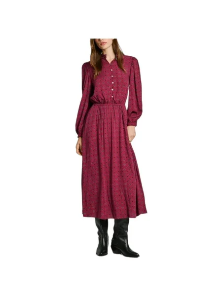 Rochie din denim Pepe Jeans roșu