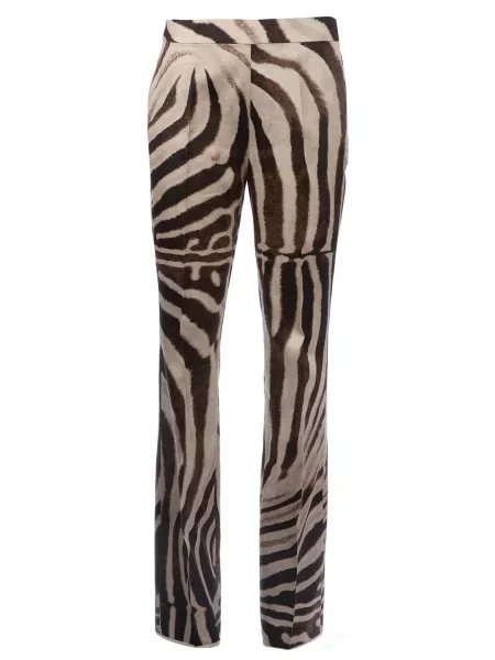 Spodnie Giambattista Valli z nadrukiem w zebrę brązowe