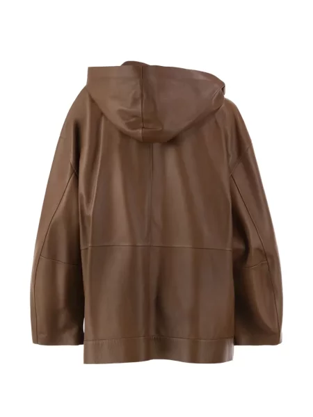 Geanta de piele Max Mara cu glugă maro