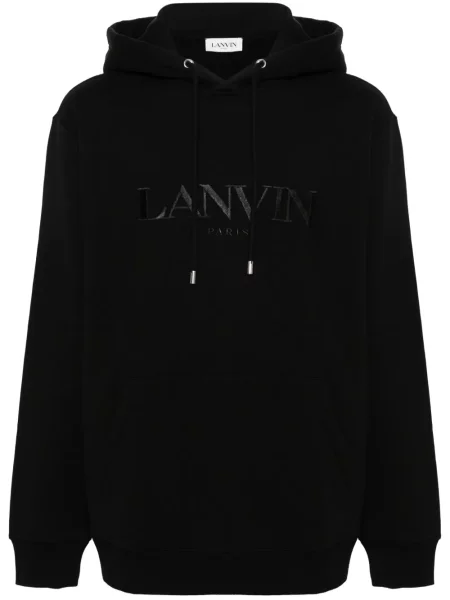 Hanorac cu glugă Lanvin cu broderie negru