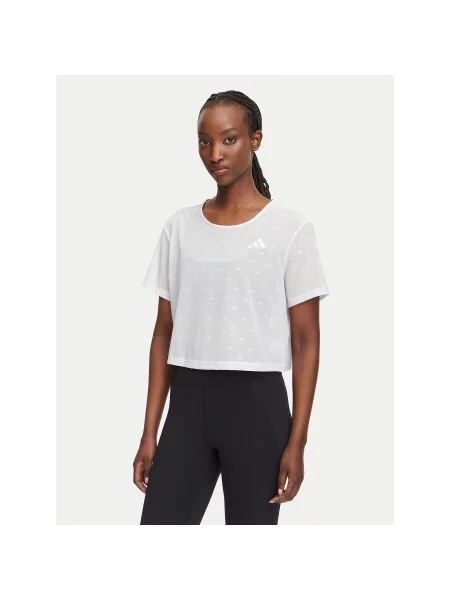 Adidas Majica Strength Essentials Workout Boxy Mesh Bela vijolična