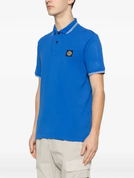 Поло тениска Stone Island камъни синьо