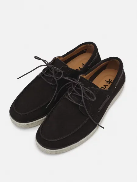 Замшеві Мокасини YUKI темно-коричневий коричневі