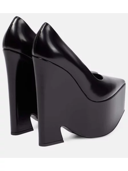 Pantofi cu toc Versace din piele cu platformă negru