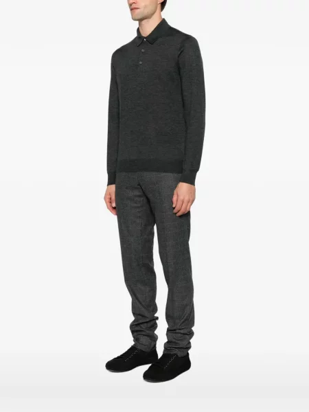 Lung tricou polo Tagliatore gri