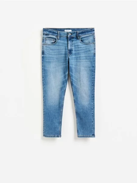 Reserved Jeansy slim cropped niebieski