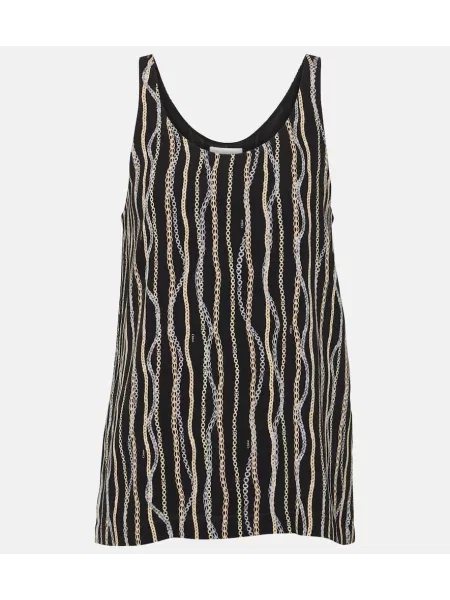 Top Chloé de mătase cu imagine