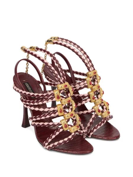 Sandale Roberto Cavalli din piele roșu