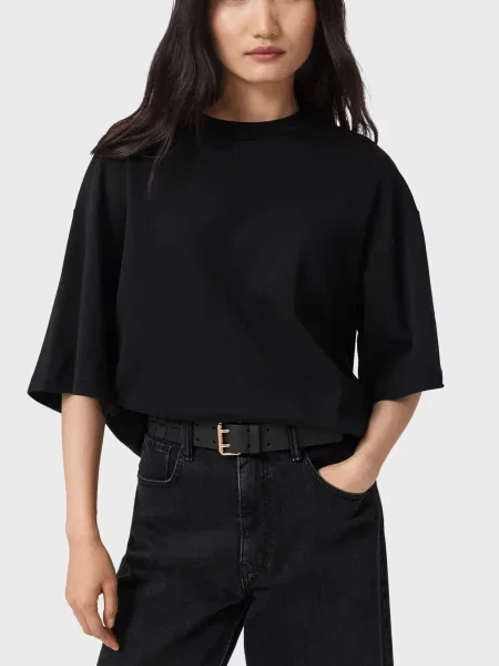 Кожаный ремень Allsaints черный