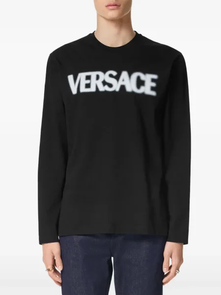 Raštuotas marškinėliai Versace juoda