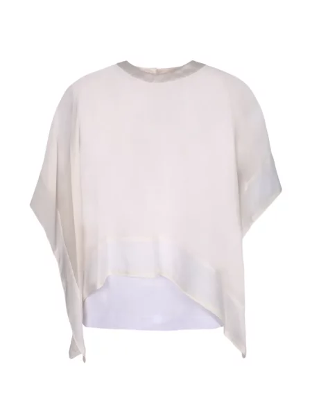 Top Sacai asimetric alb