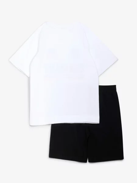 T-shirt i bermudy z dżerseju z miękkiej bawełny organicznej komplet biała