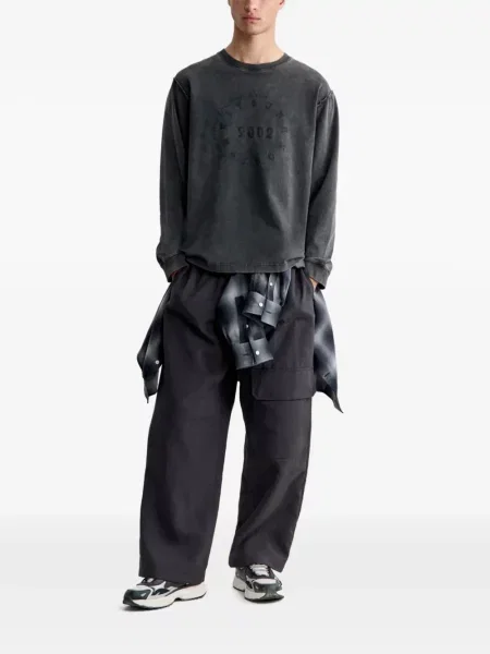 Lung tricou Maison Kitsune cu imagine negru