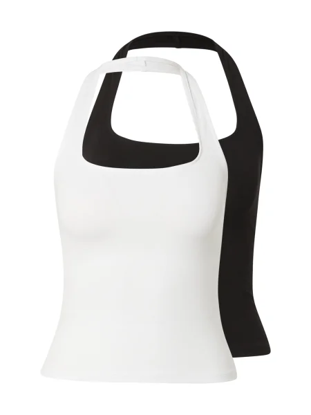 WEEKDAY Top Paula negru alb