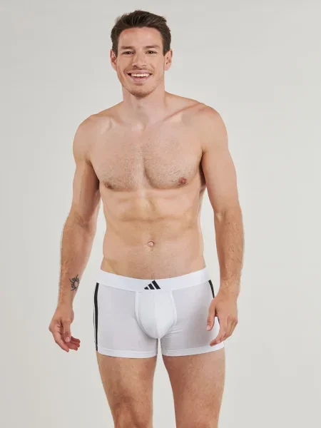 Pruhované nohavičky Adidas s nízkym pásom biela