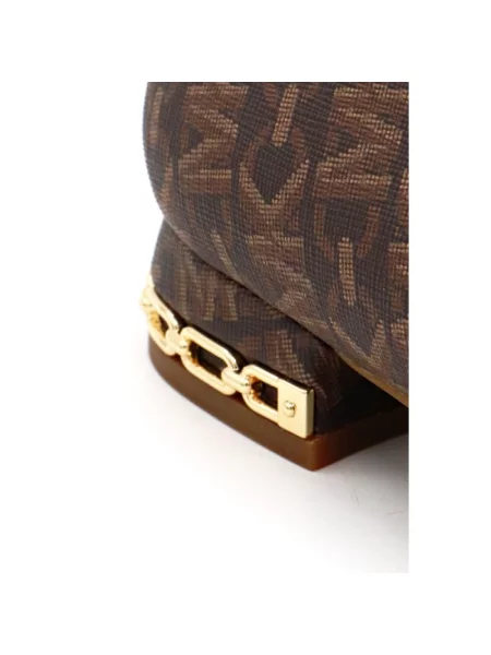 Balerinki Michael Kors bez obcasa z logo brązowe