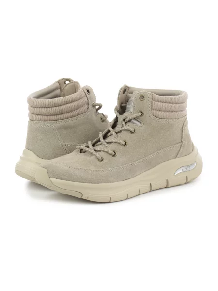 Botki Skechers skórzane brązowe