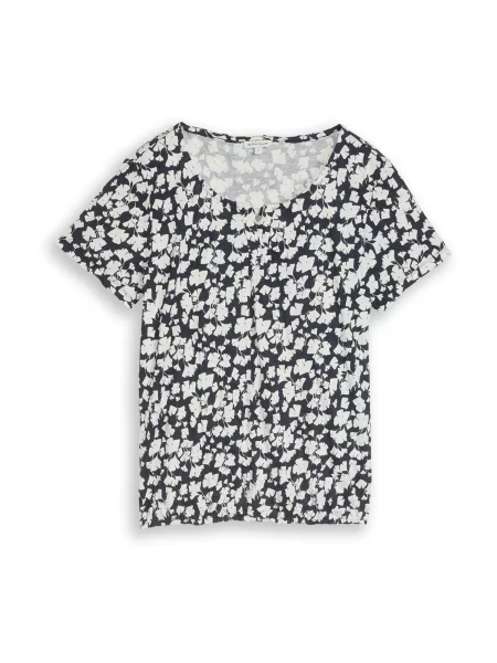 TOM TAILOR Tricou bleumarin alb