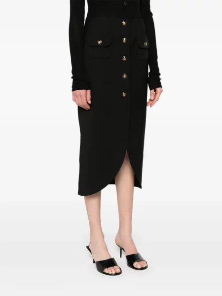Fustă midi Sandro până la genunchi negru