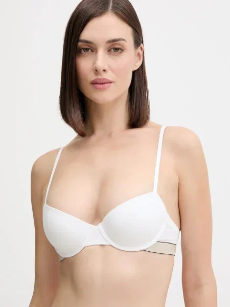 Сутиен Calvin Klein Underwear с меланжов десен бяло