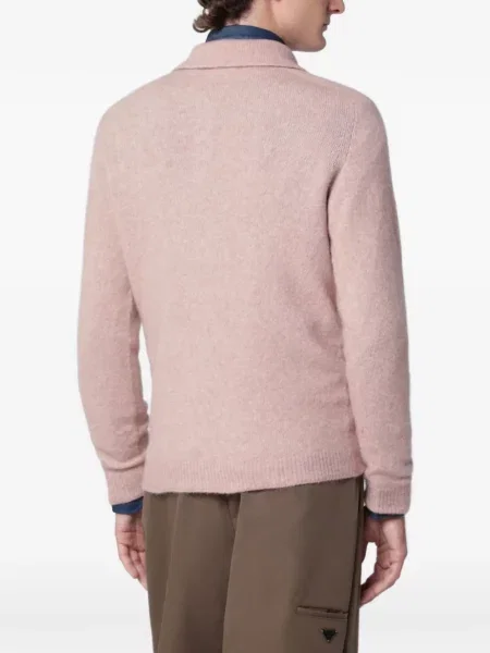 Lung tricou polo Roberto Collina roz
